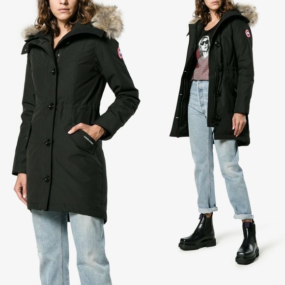 🔥Host Pick‼️Canada Goose Fur-Trim Hooded Black S - Picture 4 of 12